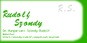 rudolf szondy business card